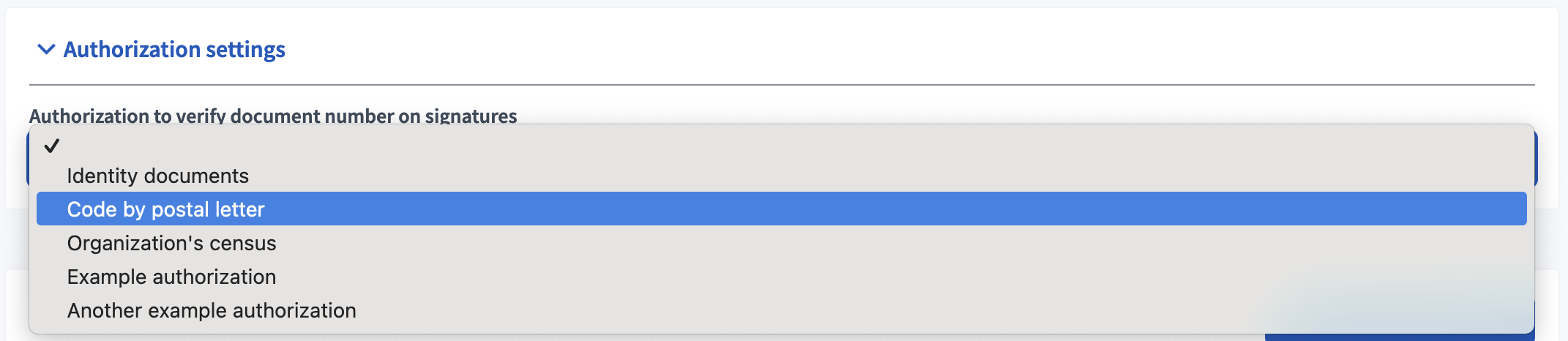Initiative type form authorizations